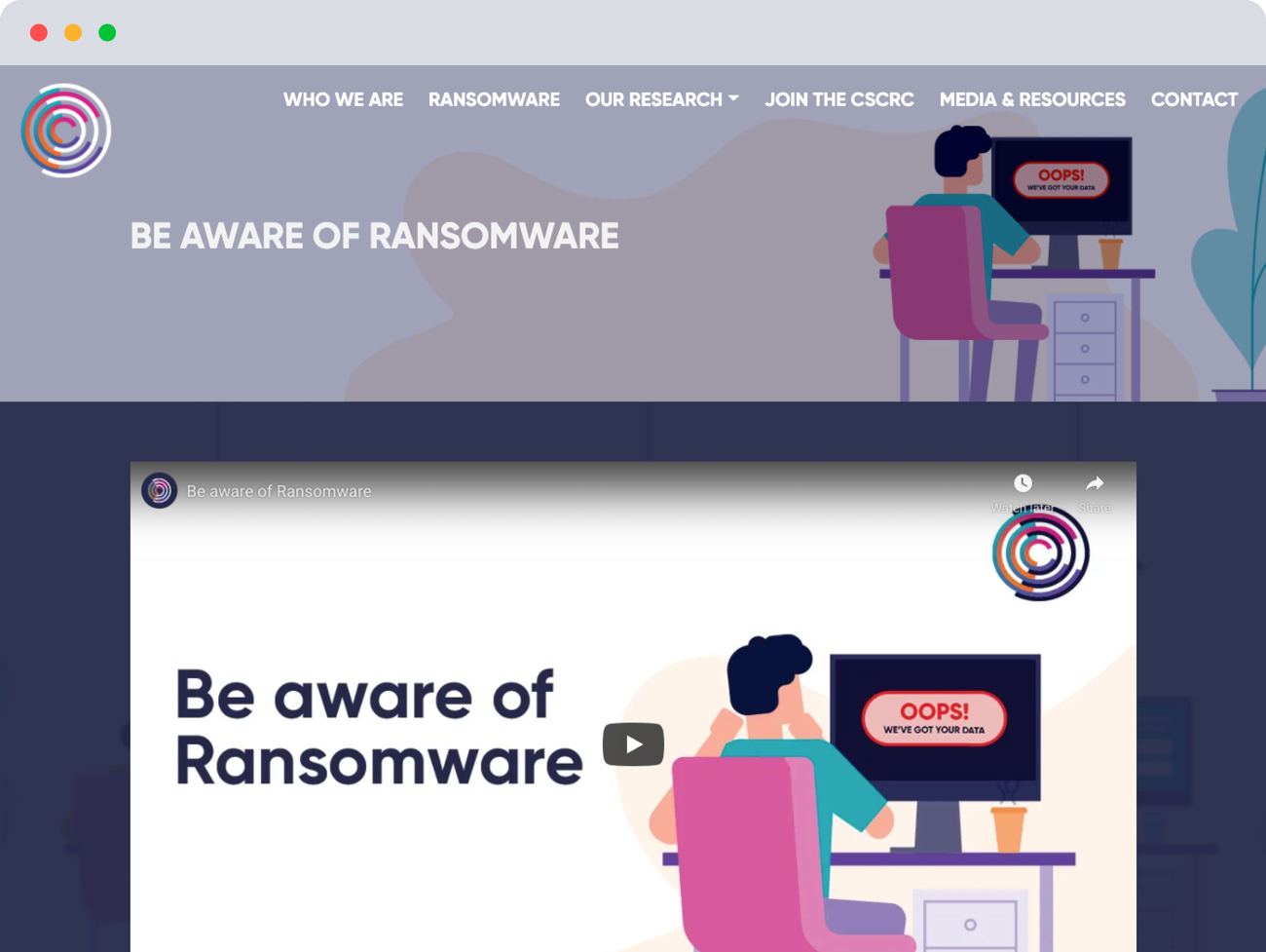 Be aware of ransomware