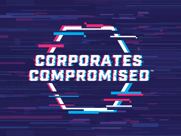Corporates Compromised™ is a cyber security awareness training tool. Branding by Leading Hand Design.